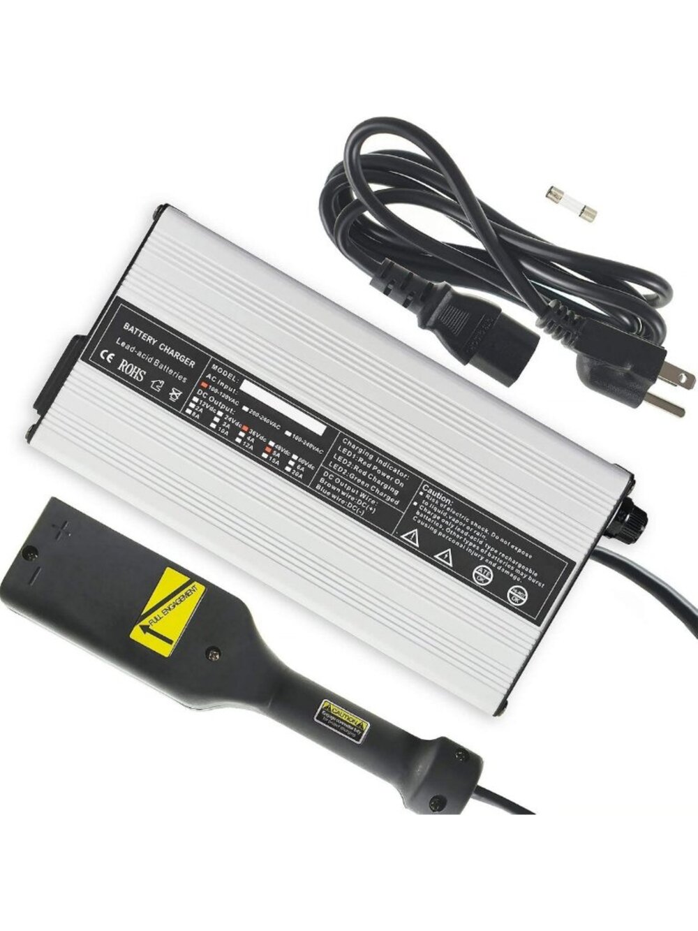 36V 5A Battery Charger for EZGO TXT Golf Cart, D Style Plug Replacement